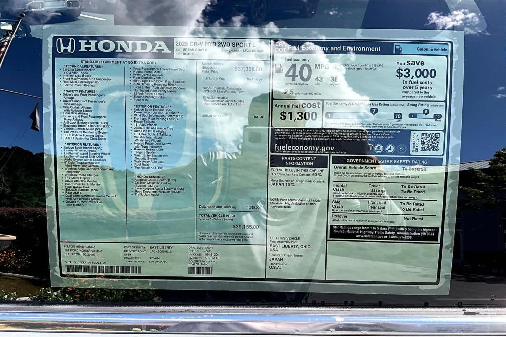 new 2025 Honda CR-V Hybrid car, priced at $39,155