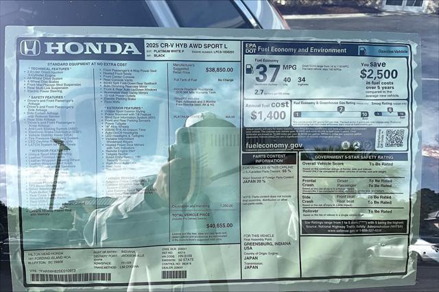 new 2025 Honda CR-V Hybrid car, priced at $40,655