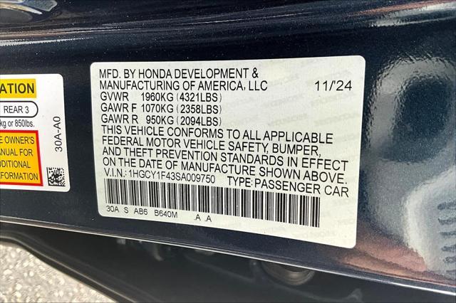 new 2025 Honda Accord car, priced at $31,655