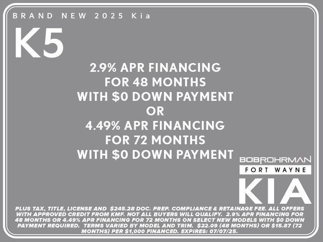 new 2025 Kia K5 car, priced at $29,136