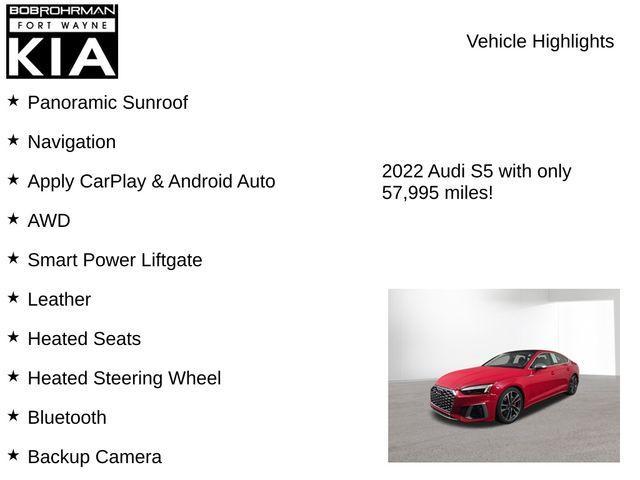 used 2022 Audi S5 car, priced at $39,848