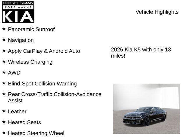 new 2026 Kia K5 car, priced at $32,405