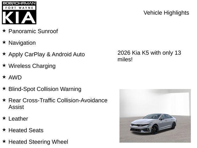 new 2026 Kia K5 car, priced at $33,197