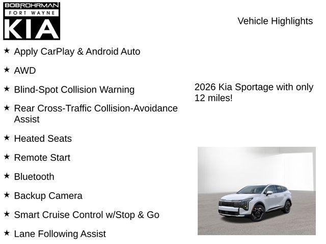 new 2026 Kia Sportage Hybrid car, priced at $34,163