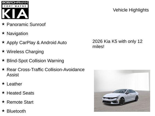new 2026 Kia K5 car, priced at $33,716