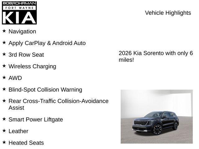 new 2026 Kia Sorento car, priced at $40,797