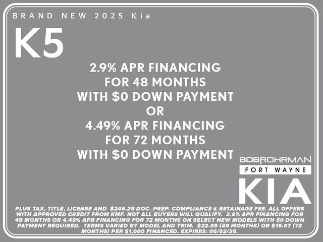 new 2025 Kia K5 car, priced at $34,419