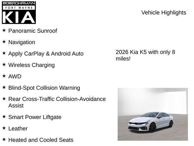new 2026 Kia K5 car, priced at $37,309