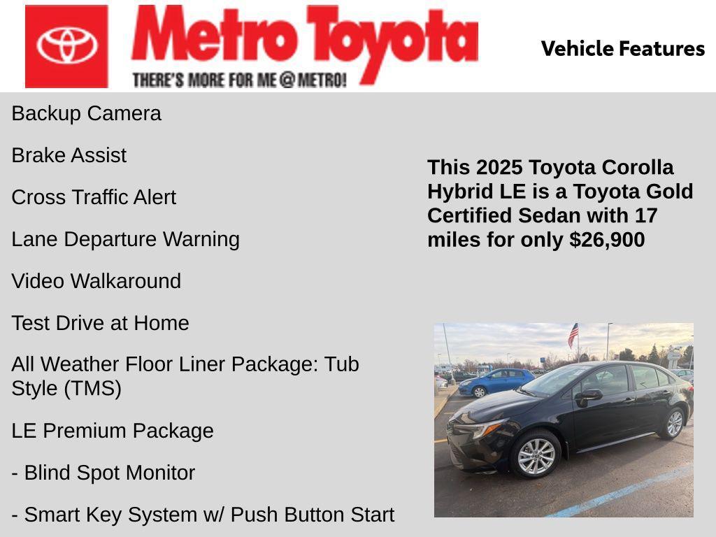 used 2025 Toyota Corolla Hybrid car, priced at $26,900