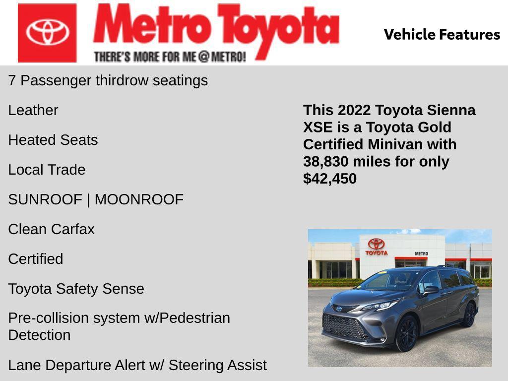 used 2022 Toyota Sienna car, priced at $42,450