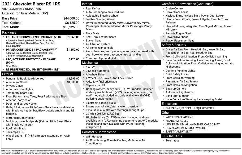 used 2021 Chevrolet Blazer car, priced at $27,970