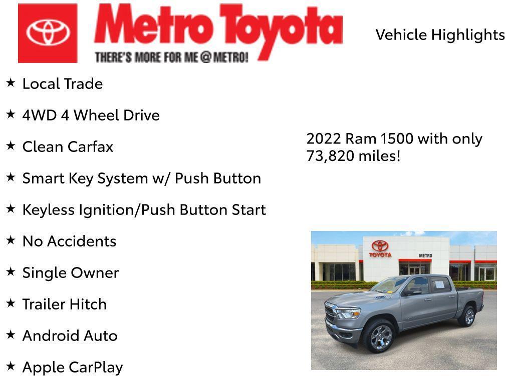 used 2022 Ram 1500 car, priced at $30,970