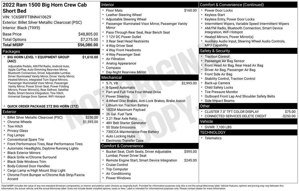 used 2022 Ram 1500 car, priced at $30,970