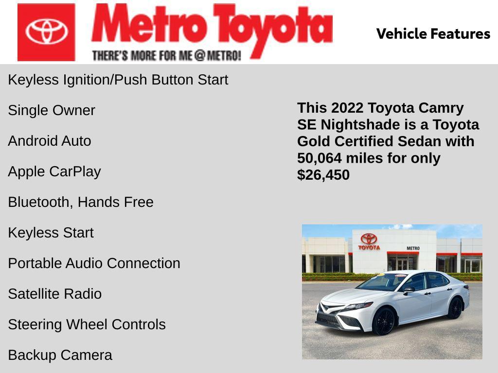 used 2022 Toyota Camry car, priced at $26,450