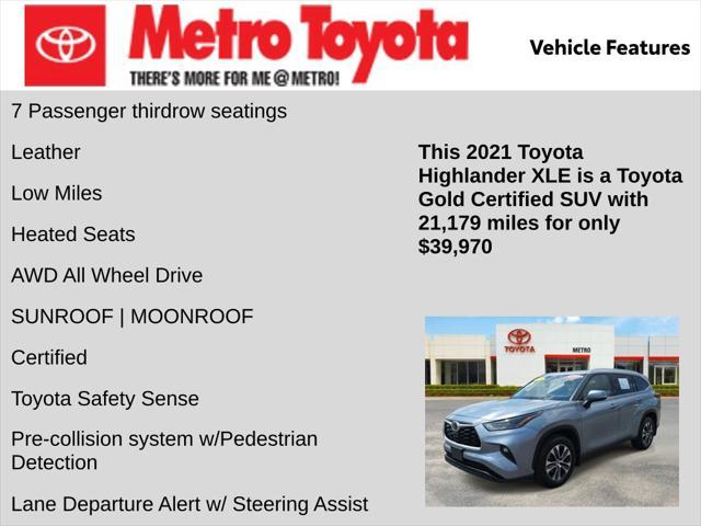 used 2021 Toyota Highlander car, priced at $39,970