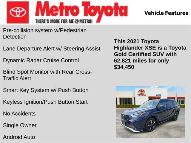 used 2021 Toyota Highlander car, priced at $34,450