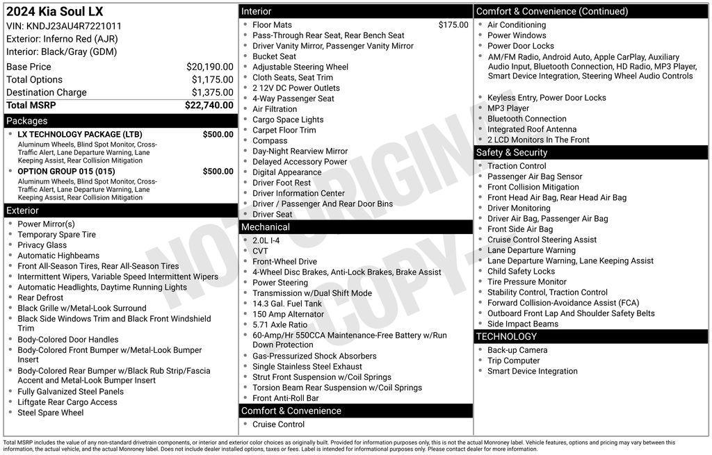 used 2024 Kia Soul car, priced at $18,250