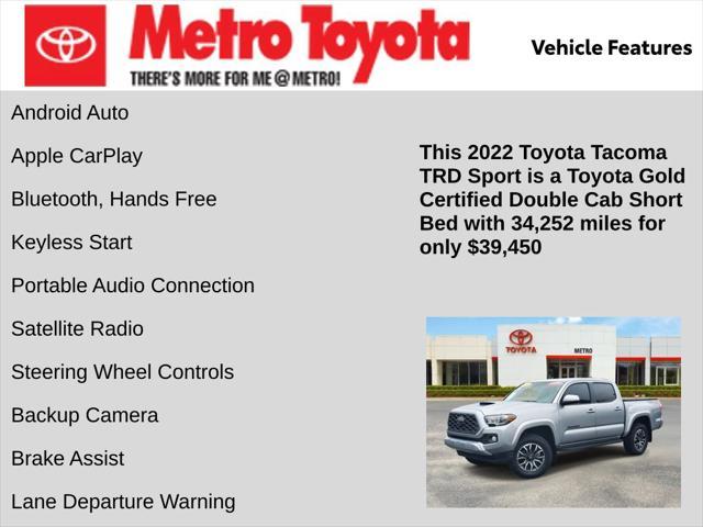 used 2022 Toyota Tacoma car, priced at $39,450