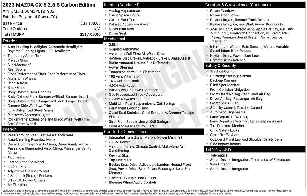 used 2023 Mazda CX-5 car, priced at $27,450