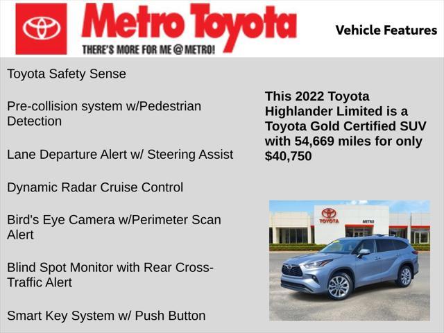 used 2022 Toyota Highlander car, priced at $40,650