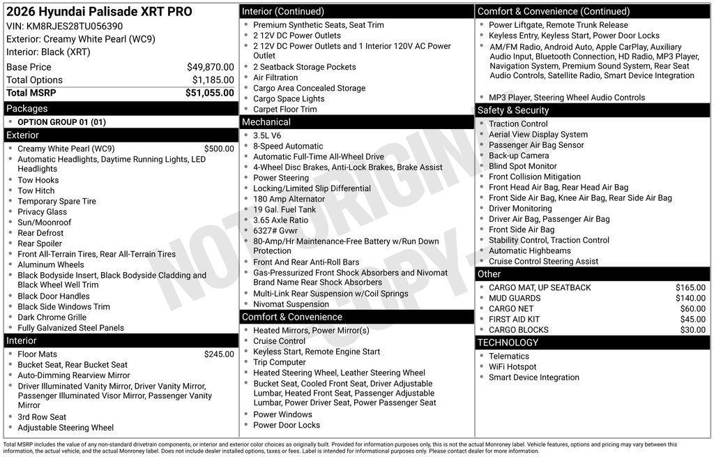 new 2026 Hyundai Palisade car, priced at $51,135
