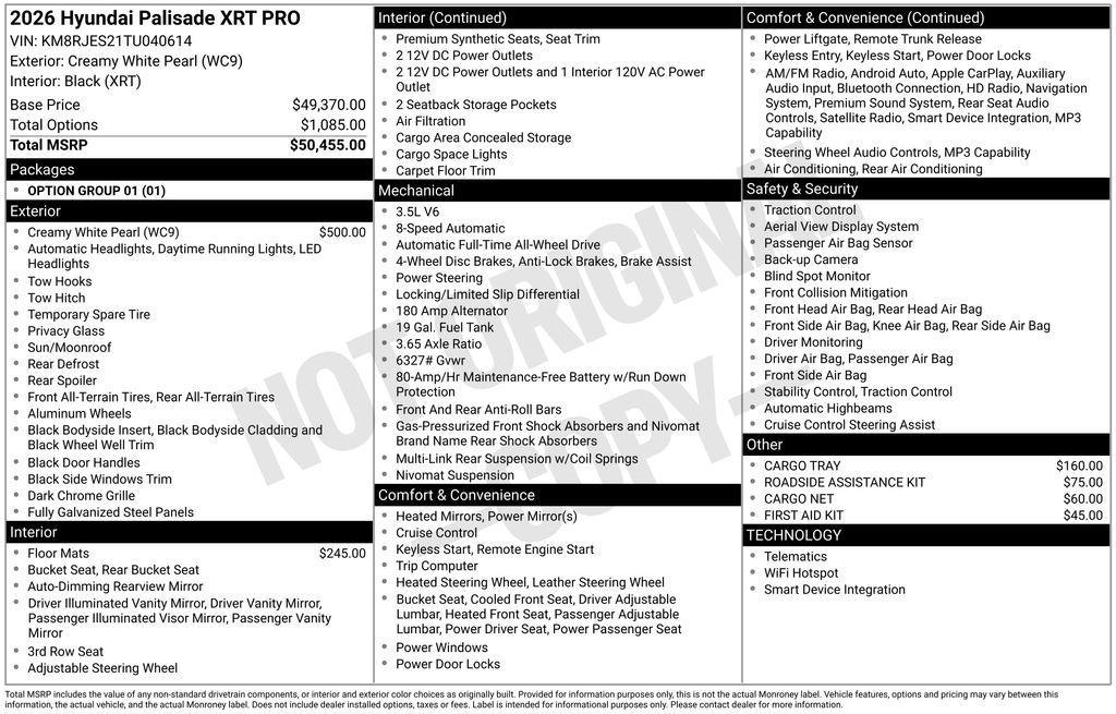 new 2026 Hyundai Palisade car, priced at $50,555