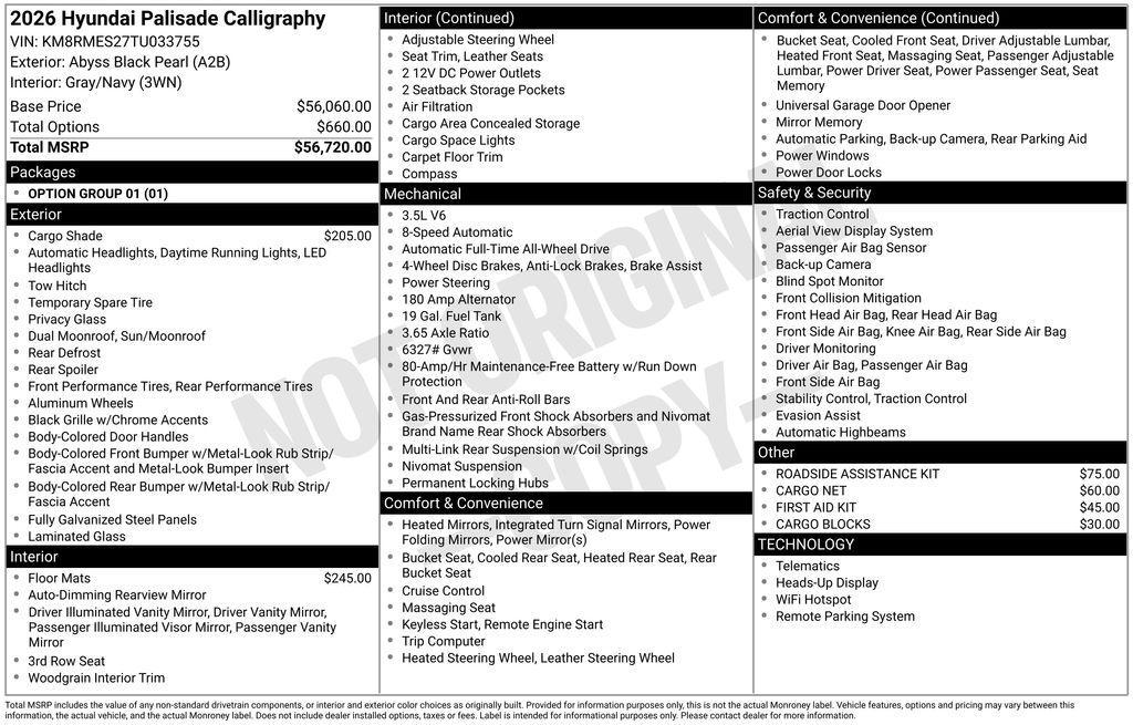 new 2026 Hyundai Palisade car, priced at $56,646