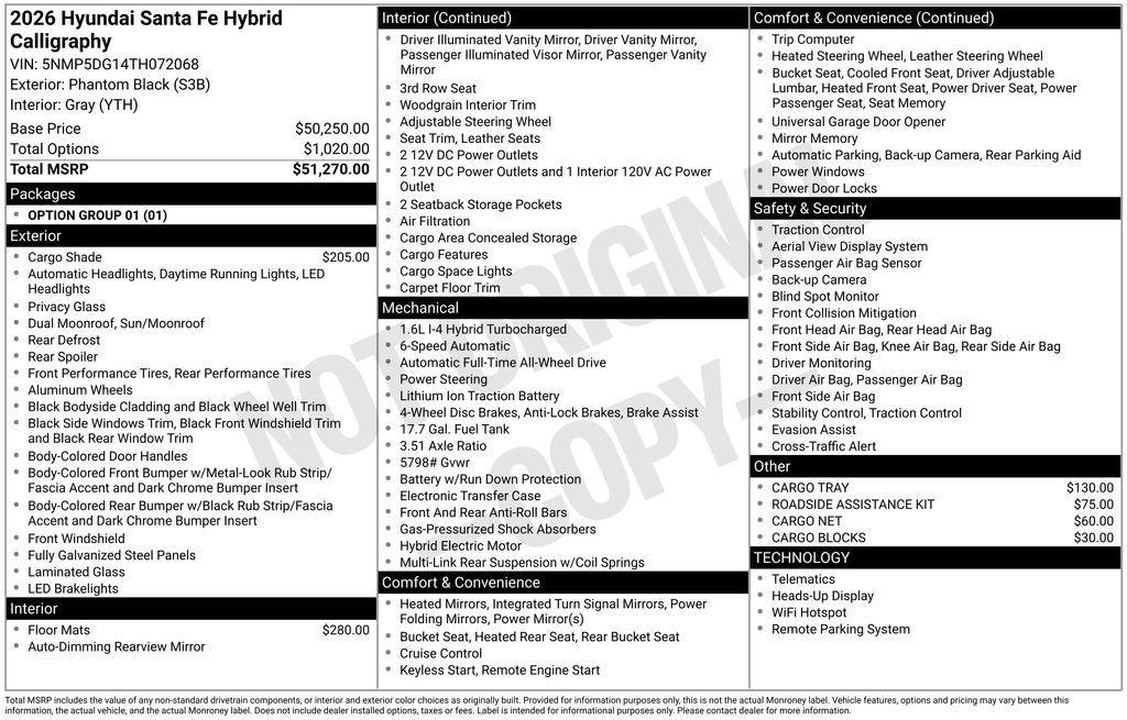 new 2026 Hyundai SANTA FE HEV car, priced at $51,899