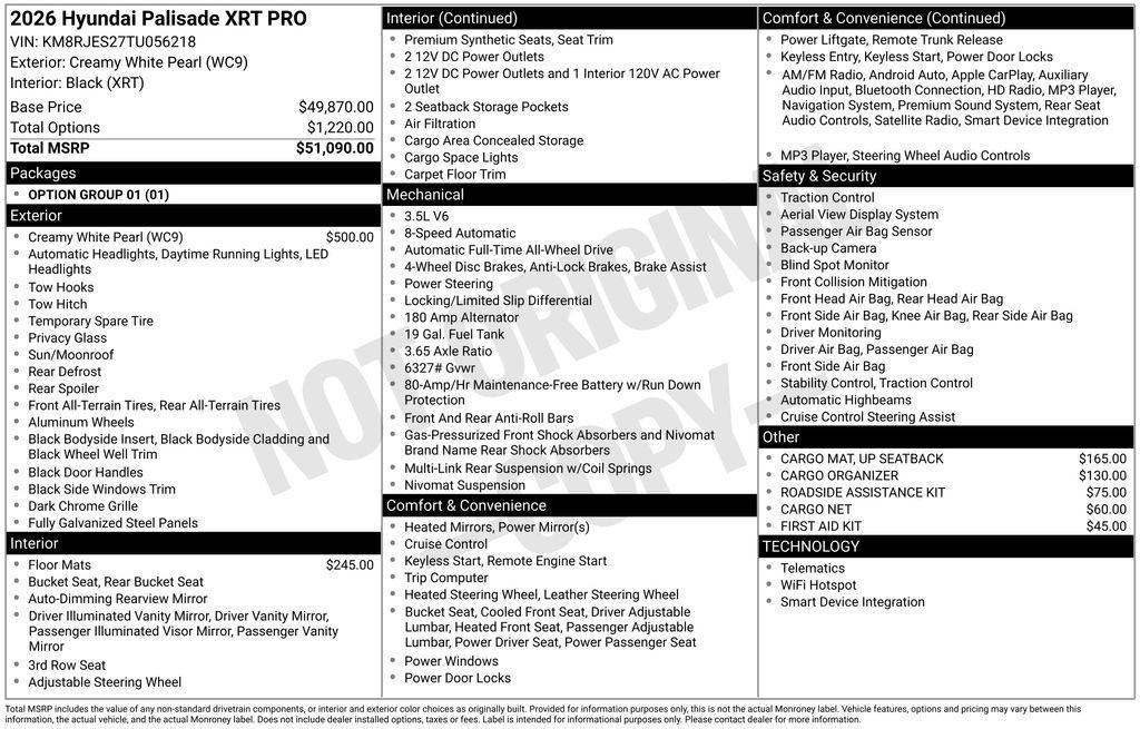 new 2026 Hyundai Palisade car, priced at $51,270