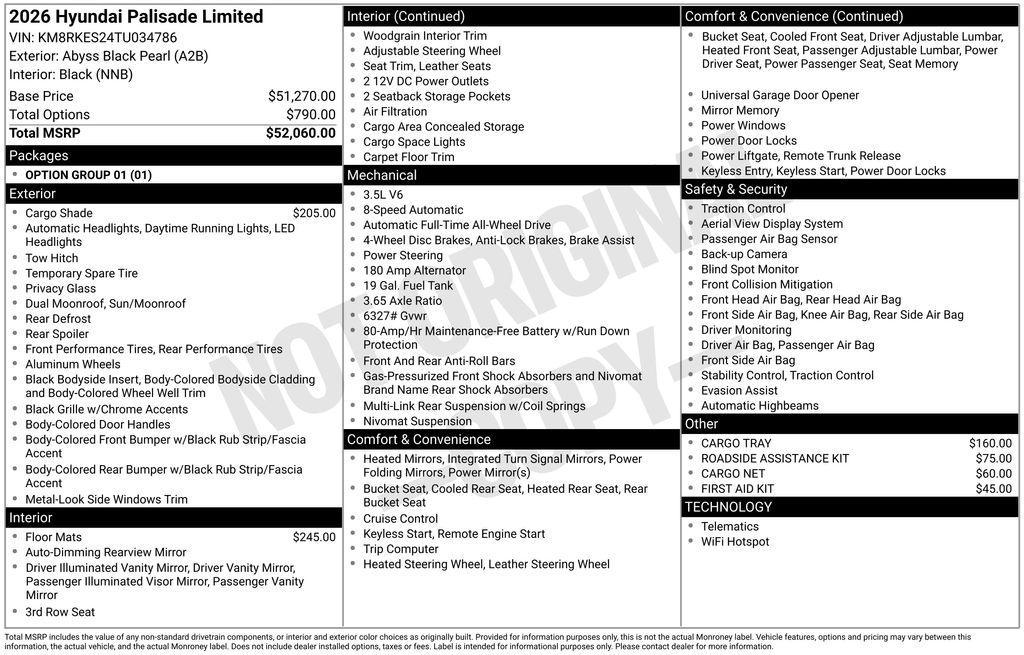 new 2026 Hyundai Palisade car, priced at $52,102