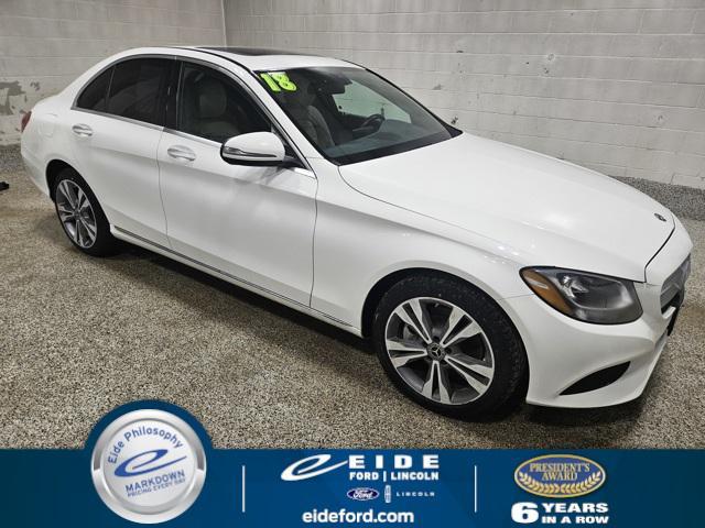 used 2018 Mercedes-Benz C-Class car, priced at $20,000