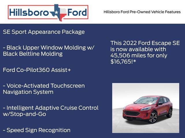 used 2022 Ford Escape car, priced at $16,765