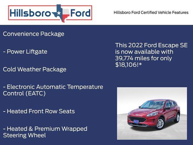 used 2022 Ford Escape car, priced at $18,106