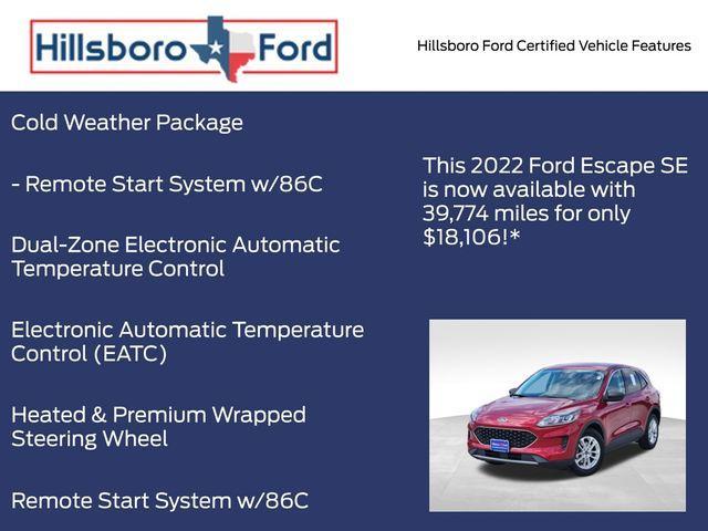 used 2022 Ford Escape car, priced at $18,106