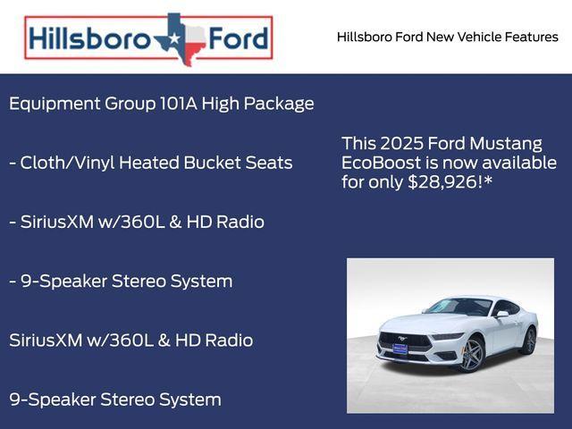 new 2025 Ford Mustang car, priced at $28,926