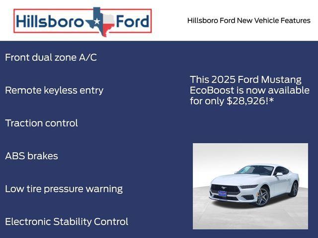 new 2025 Ford Mustang car, priced at $28,926