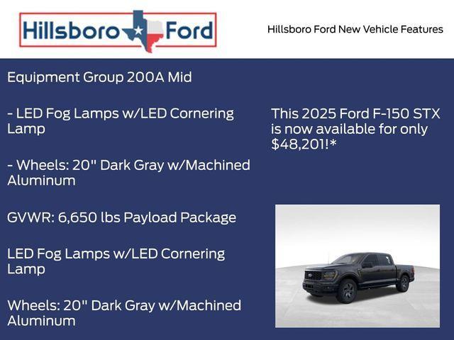 new 2025 Ford F-150 car, priced at $48,201