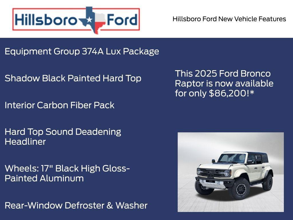 new 2025 Ford Bronco car, priced at $86,200