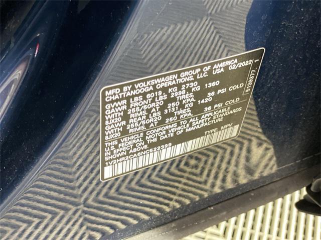used 2022 Volkswagen Atlas car, priced at $27,900