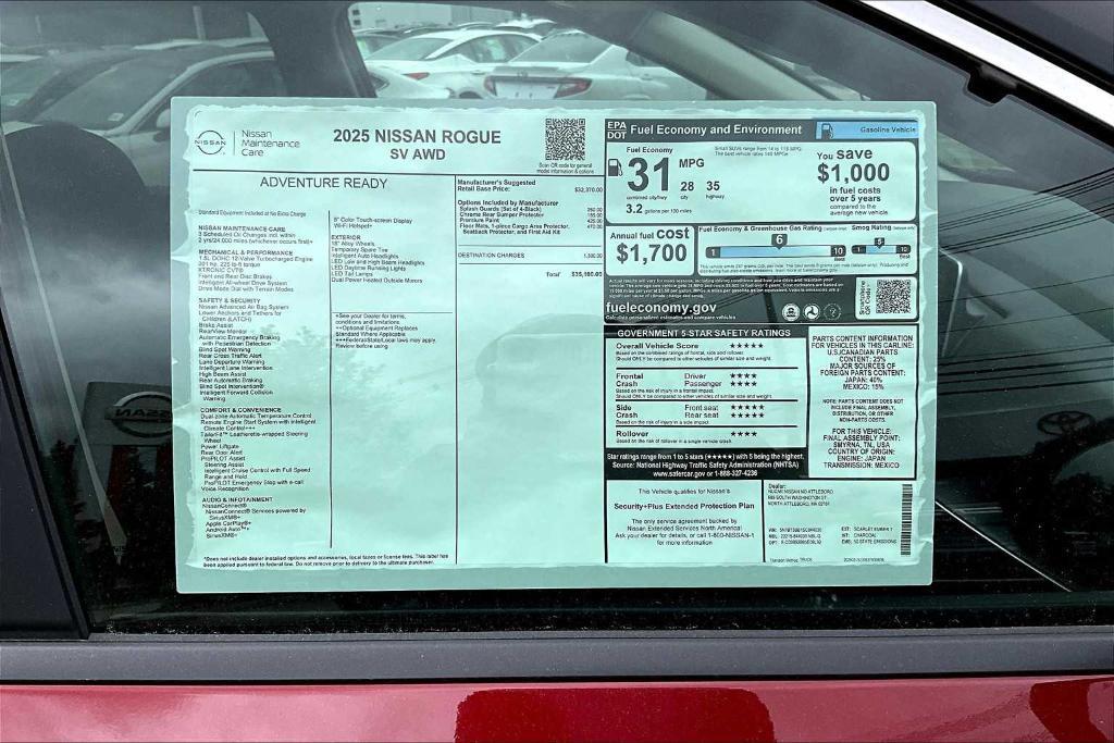 new 2025 Nissan Rogue car, priced at $33,655