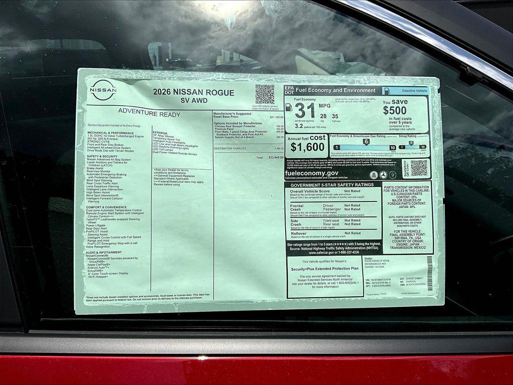new 2026 Nissan Rogue car, priced at $31,064