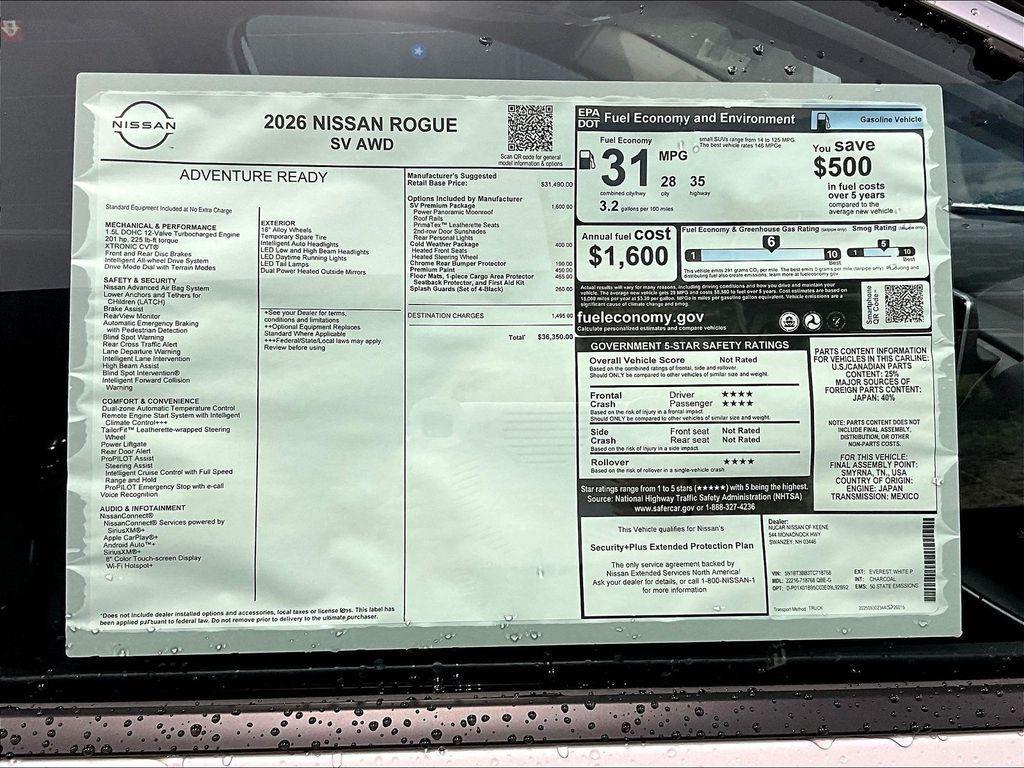 new 2026 Nissan Rogue car, priced at $33,274