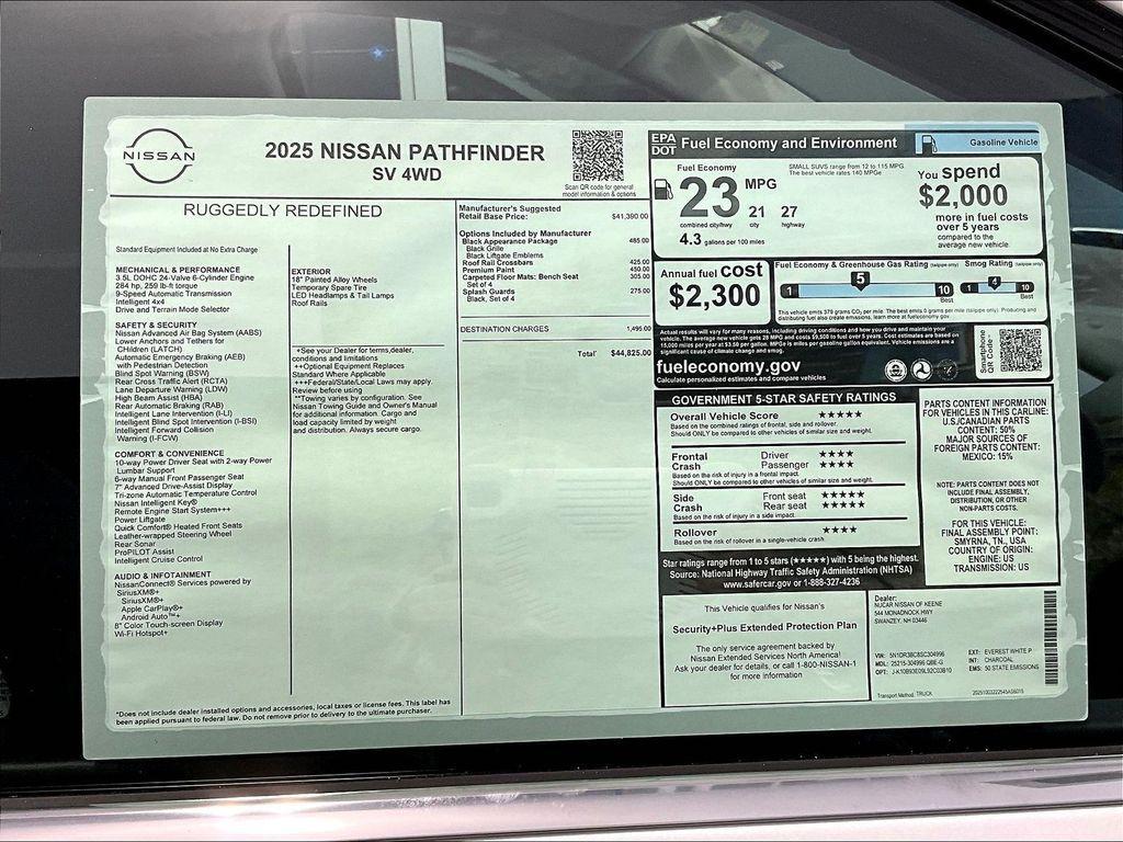 new 2025 Nissan Pathfinder car, priced at $37,007