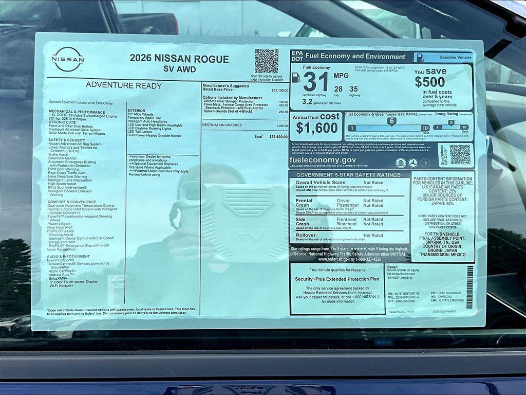new 2026 Nissan Rogue car, priced at $29,911