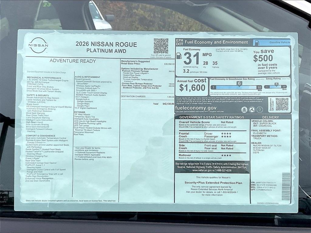 new 2026 Nissan Rogue car, priced at $37,563