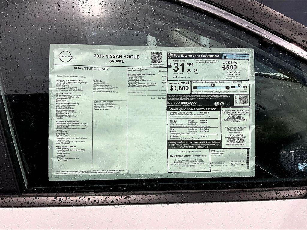 new 2026 Nissan Rogue car, priced at $31,821