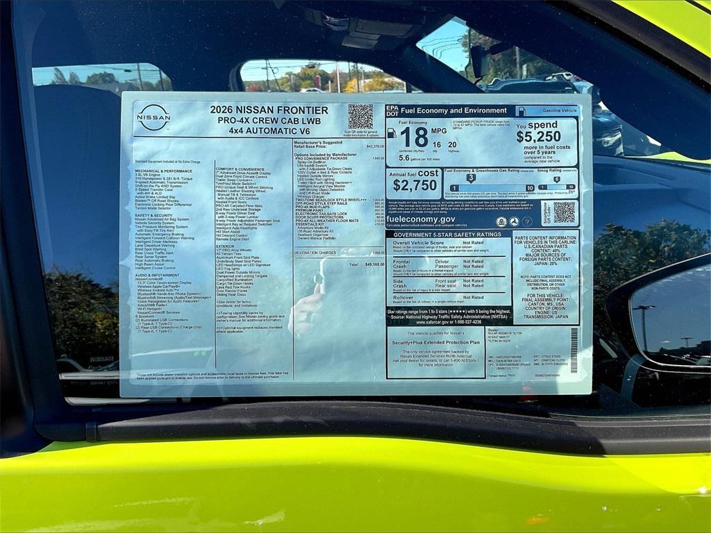 new 2026 Nissan Frontier car, priced at $44,990