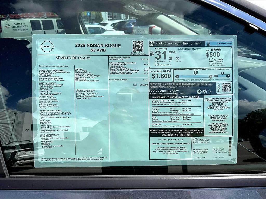 new 2026 Nissan Rogue car, priced at $32,721