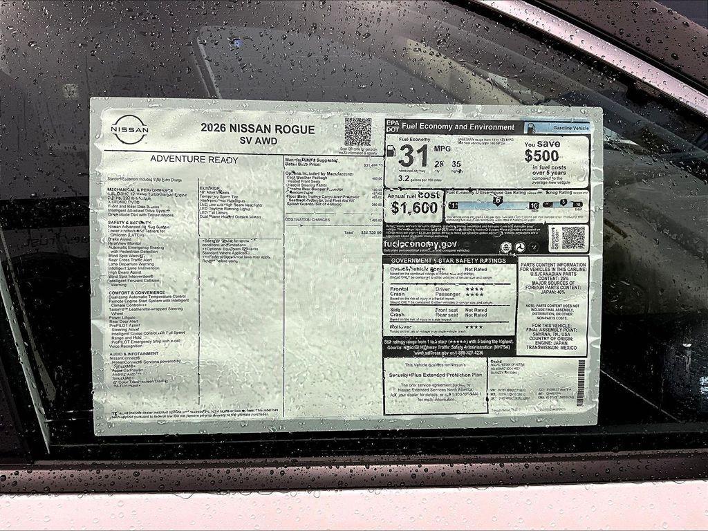 new 2026 Nissan Rogue car, priced at $31,821