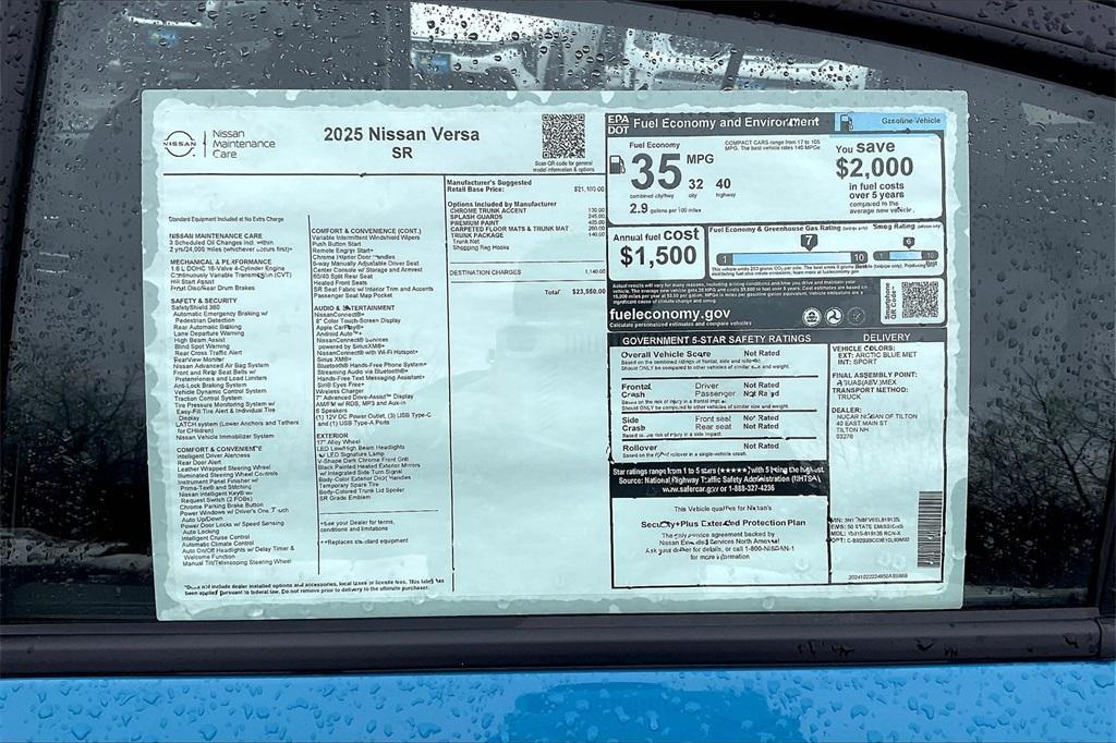 new 2025 Nissan Versa car, priced at $23,236